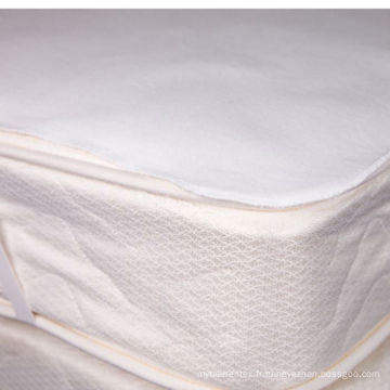 coton flanelle plat blanc matelas imperméable à l&#39;eau avec élastique